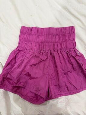 FP Movement by Free People High-Waist Smocked Shorts - Magenta NWOT